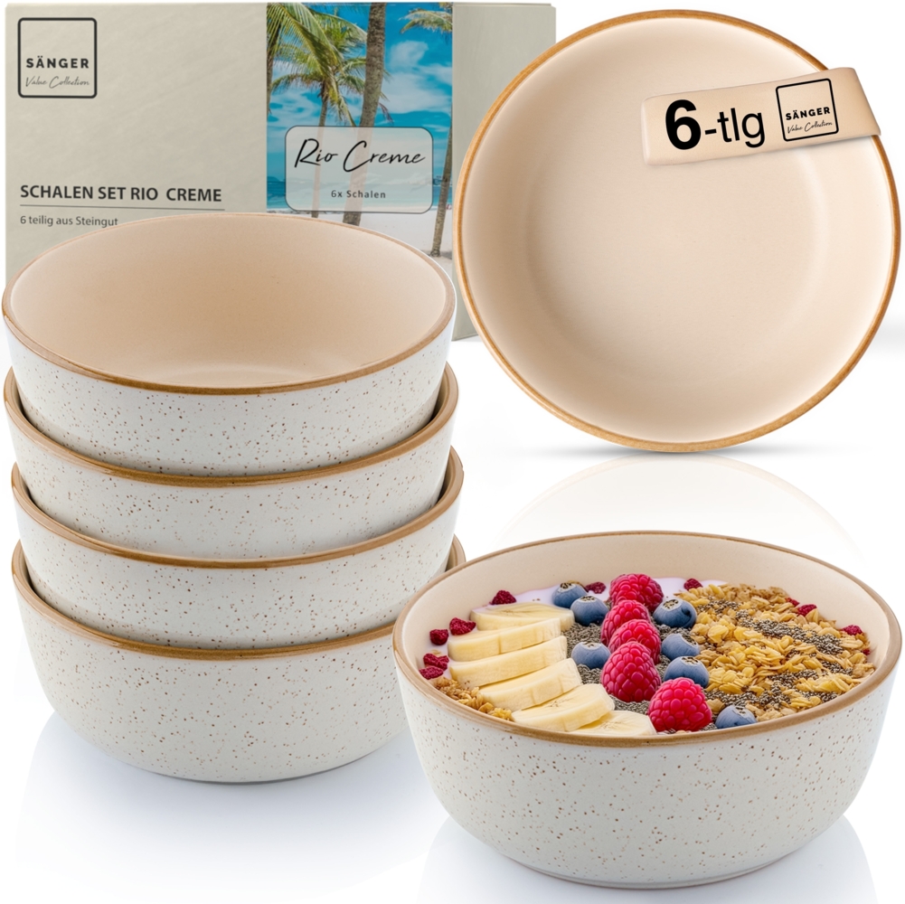 SÄNGER Schalen Set Rio Creme - 6 teilig aus Steingut Bild 1