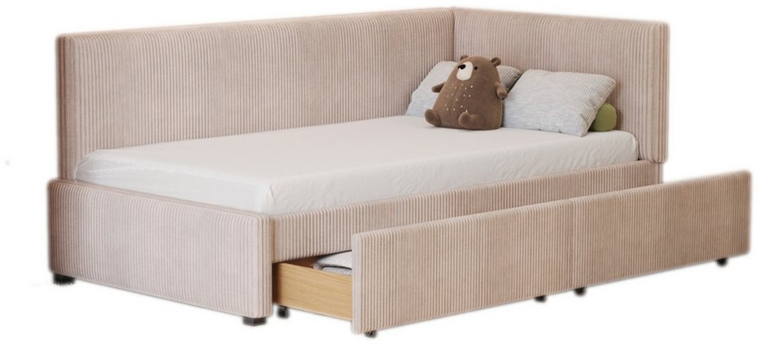 REDOM Polsterbett Schlafsofa Daybett Tagesbett (Einzelbett Jugendbett Kinderbett Hautfreundlicher Samtstoff, vielseitig einsetzbar für Gästezimmer und Wohnzimmer, 90x200 cm), Ohne Matratze Bild 1