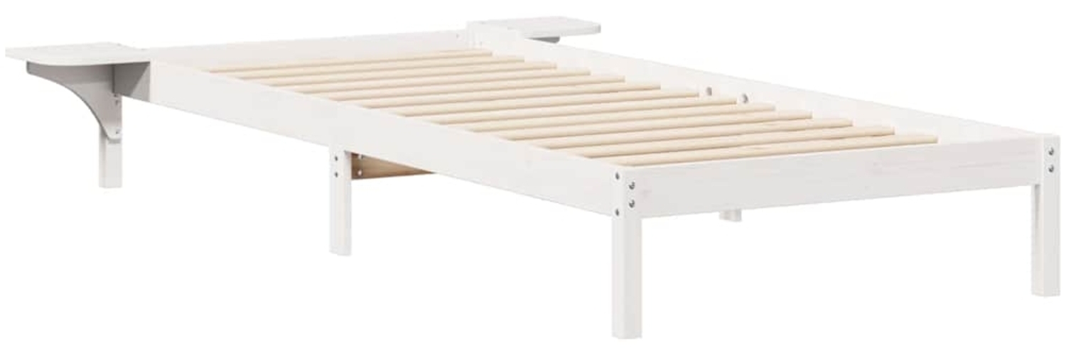 vidaXL Bettgestell mit Nachttischen Weiß 100 x 220 cm 873245 Bild 1