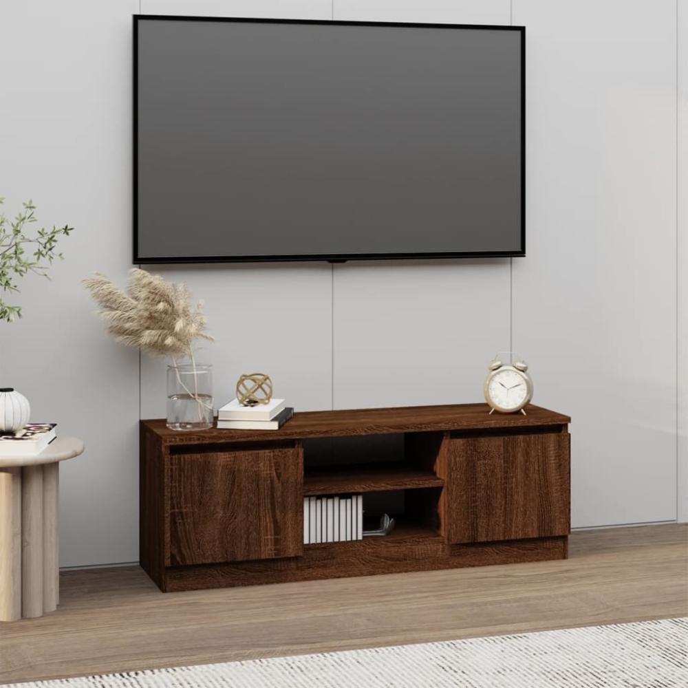 vidaXL TV-Schrank mit Tür Braun Eichen-Optik 102x30x36 cm 823357 Bild 1