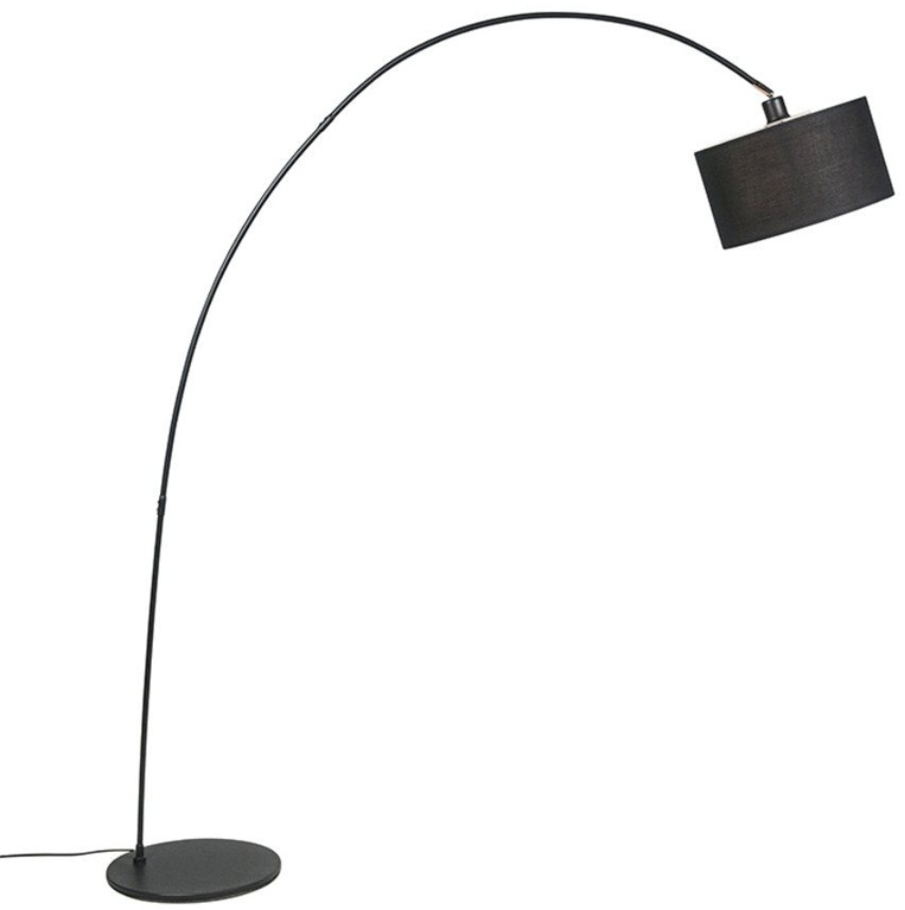 Qazqa Stehlampe Vinossa, LED wechselbar, E27, Schwarz, Modern, Stahl, 1-flammig Bild 1