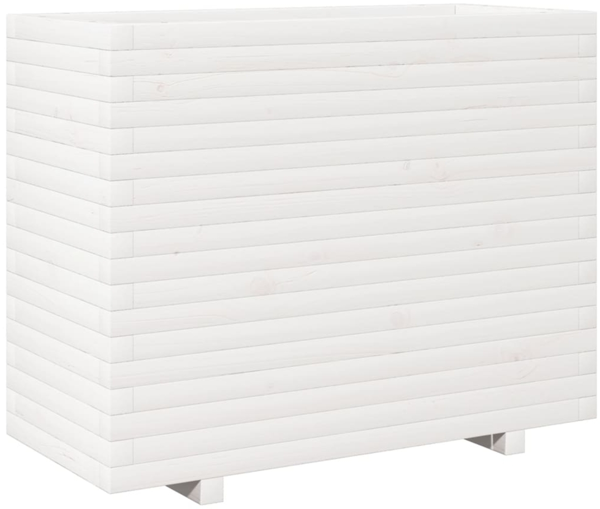 vidaXL Pflanzkübel Weiß 90x40x72,5 cm Massivholz Kiefer 3282595 Bild 1