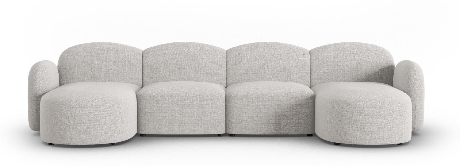 Micadoni Panorama Sofa Blair 6-Sitzer Chenille Silber Melange Bild 1