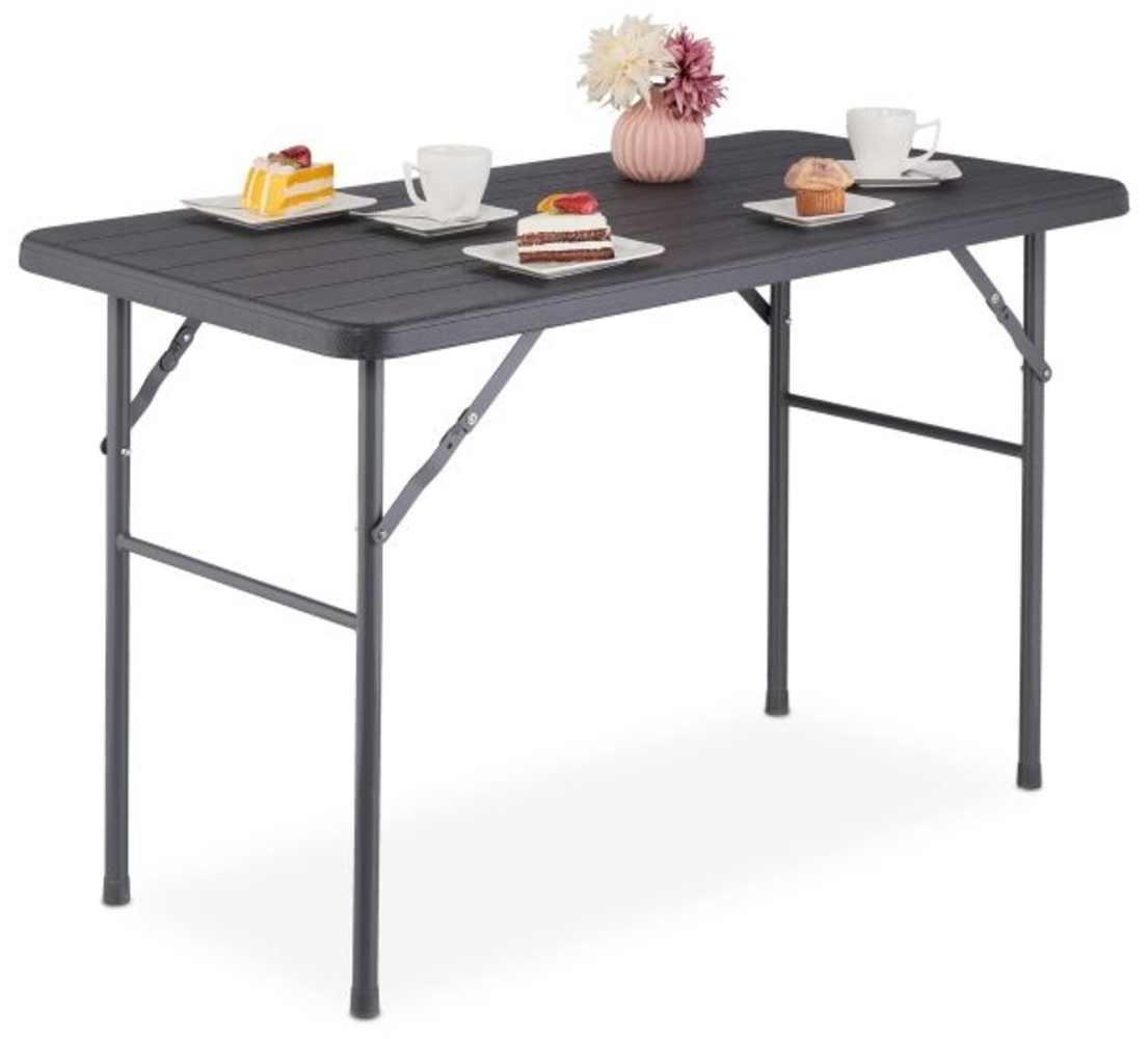 Eckiger Gartentisch in Holzoptik Bild 1