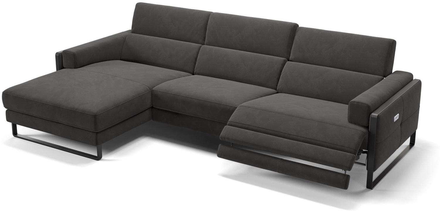 Sofanella Ecksofa MILO Eckcouch Wohnlandschaft Stoffsofa in Dunkelgrau Bild 1