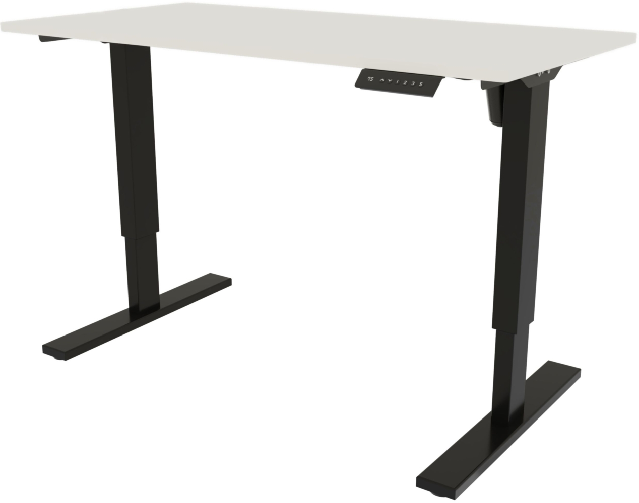 Bisley E-StarterTech elektrisch höhenverstellbarer Schreibtisch 160x80 cm in weiß - Elektrischer Tisch höhenverstellbar mit Memory-Funktion, EST251608-333-005 Bild 1