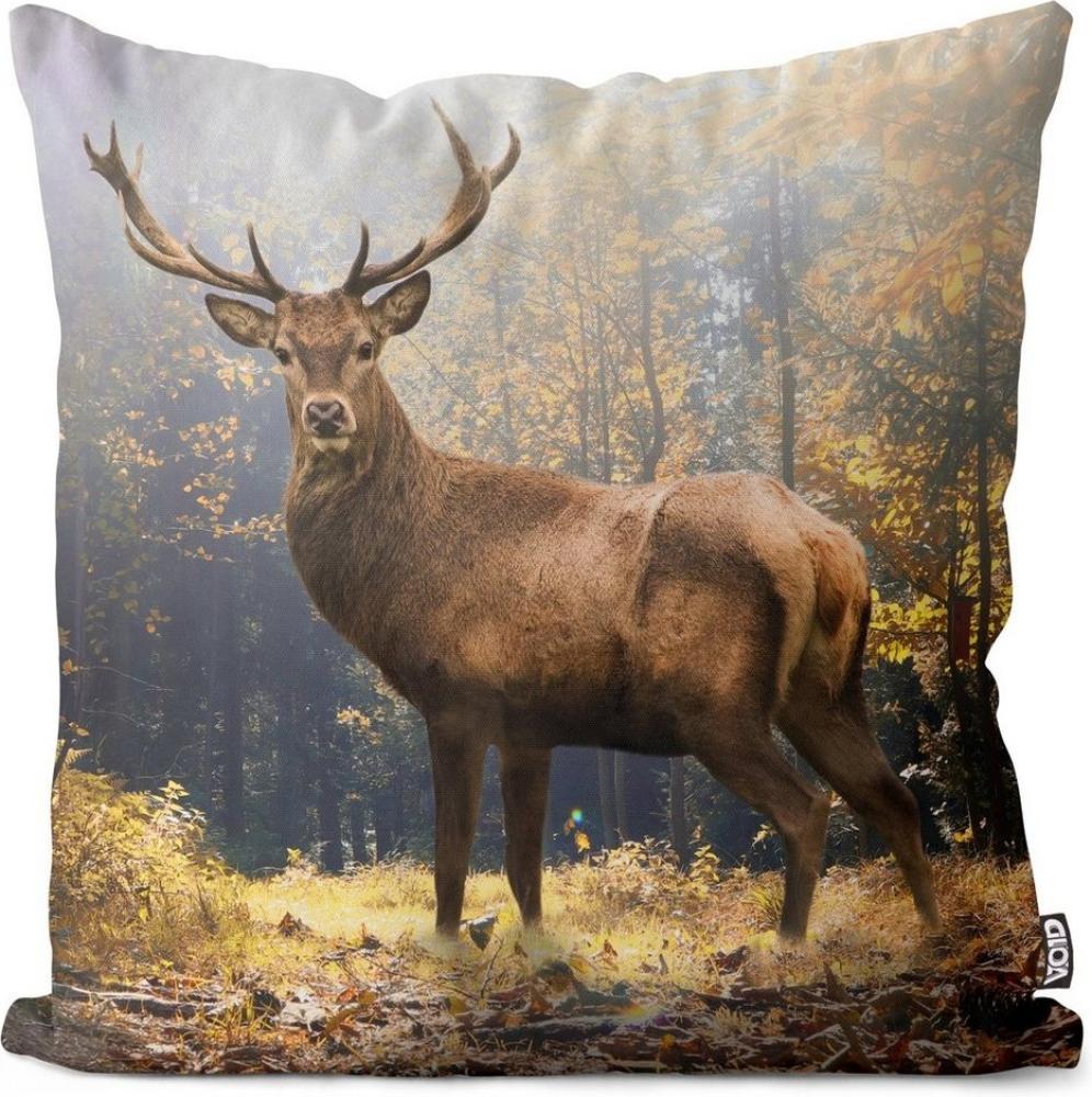 VOID Kissenbezug, (1 Stück), Sofa-Kissen Hirsch Wald Herbst Kissenbezug Hirsch Reh Jagd Wald Urlaub Herbst Geweih Laub Weihnachten Deko Bild 1