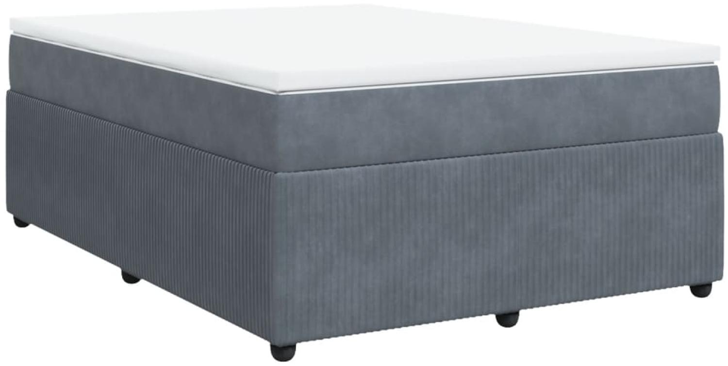 vidaXL Boxspringbett mit Matratze Dunkelgrau 160x200 cm Samt 3285651 Bild 1