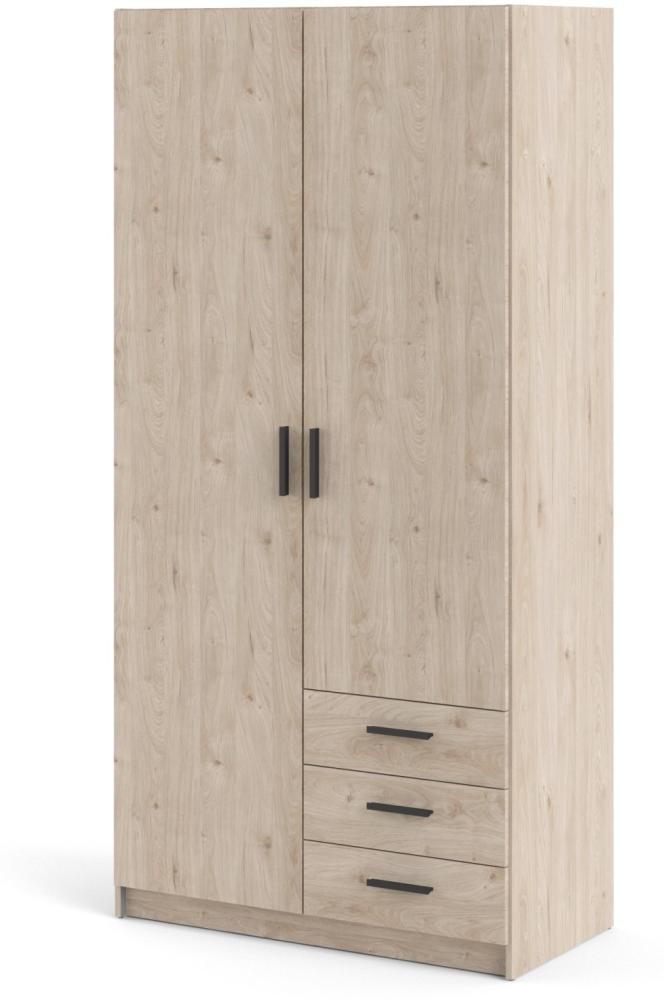 Spell Kleiderschrank 2 Türen 3 Schubladen Hickory-Dekor Schlafzimmer Schrank Bild 1