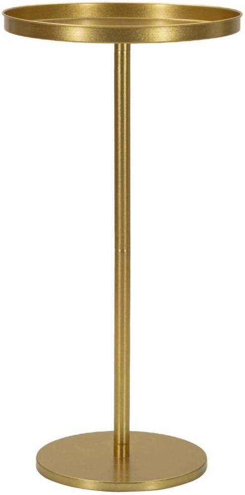 Dmora Wohnzimmertisch Argile, Lounge-Arbeitsplatte, Kaffeeregal, Couchtisch für Sofa, Gold, 41x41 h80 cm Bild 1
