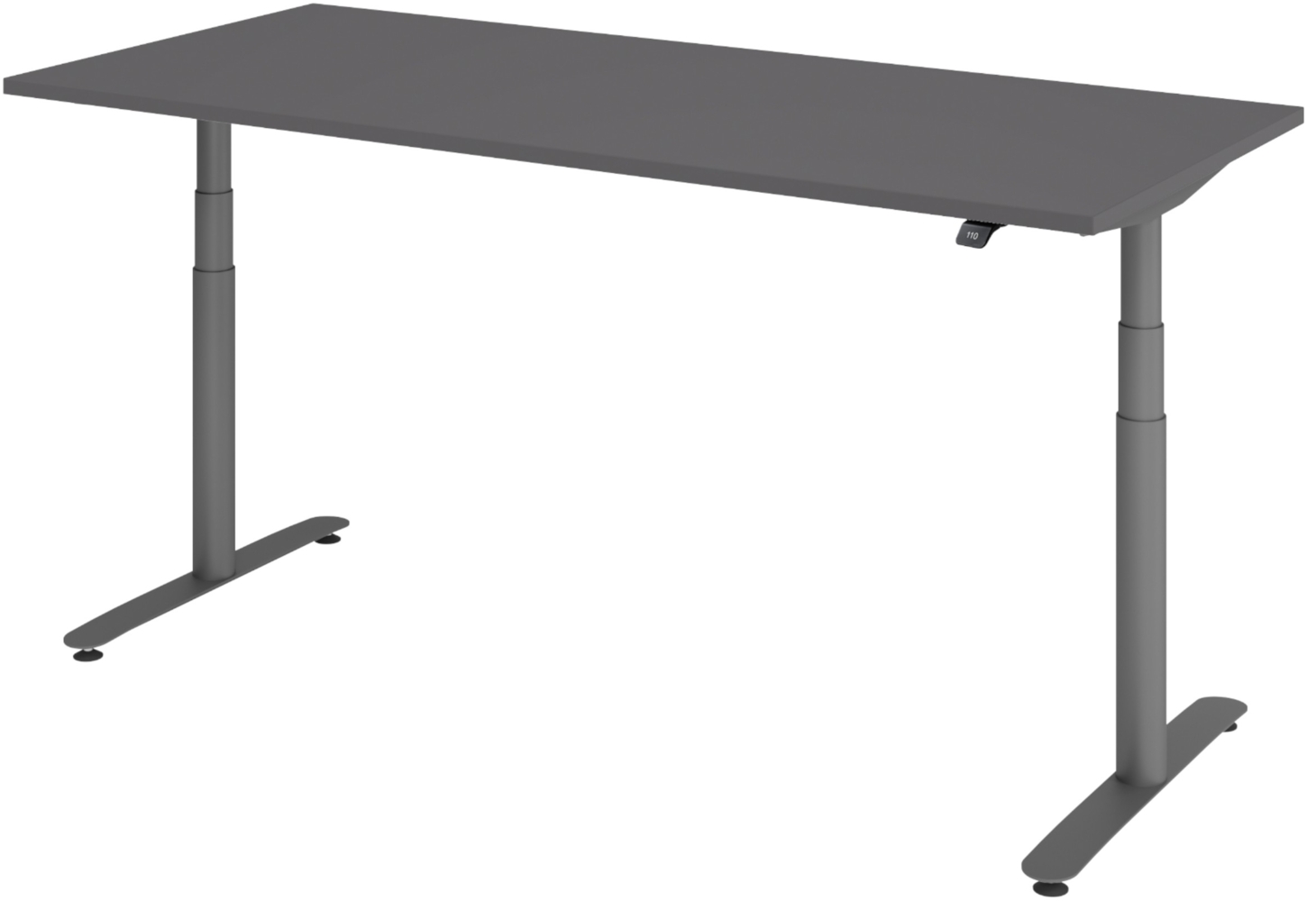 bümö elektrisch höhenverstellbarer Schreibtisch 180x80 cm mit Memory, Bluetooth & App-Steuerung - Schreibtisch höhenverstellbar elektrisch , elektrischer Schreibtisch graphit, Gestell graphit, XDLR-19-G-G Bild 1