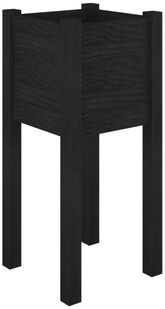 vidaXL Pflanzkübel Schwarz 31x31x70 cm Massivholz Kiefer 810787 Bild 1