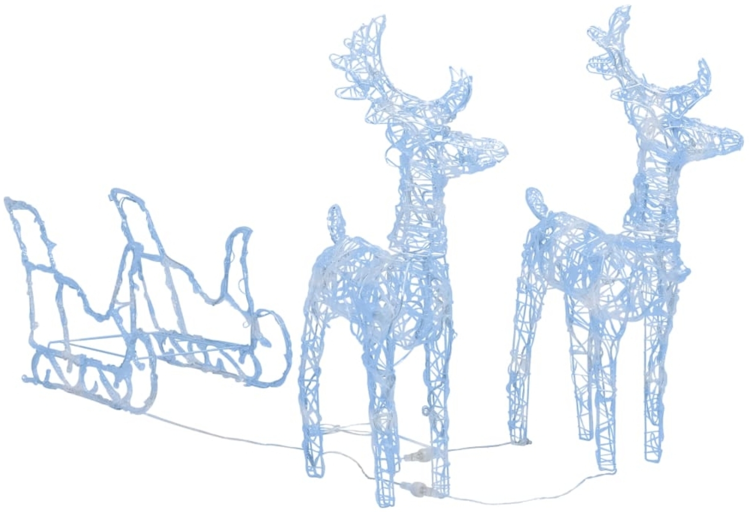 vidaXL Rentiere & Schlitten Weihnachtsdekoration 160 LEDs 130 cm Acryl 328520 Bild 1