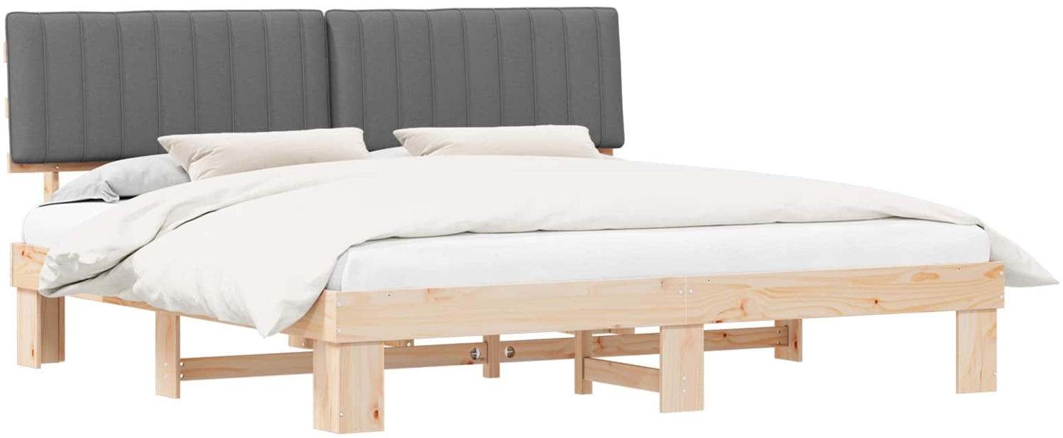 vidaXL Bettgestell mit gepolstertem Kopfteil Hellgrau 200 x 200 cm 3398094 Bild 1