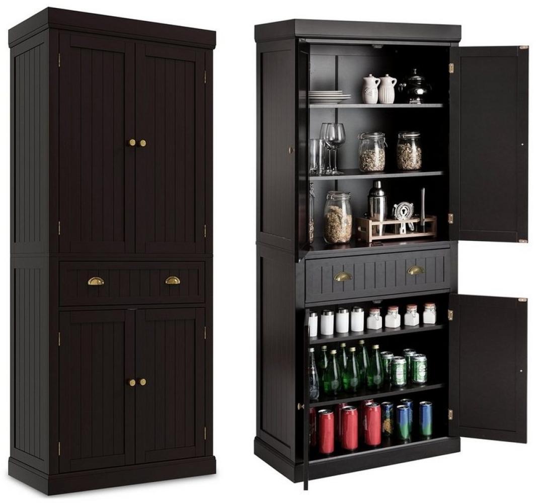 COSTWAY Küchenbuffet Hochschrank mit verstellbarer Regalen&Schublade, 183cm Bild 1