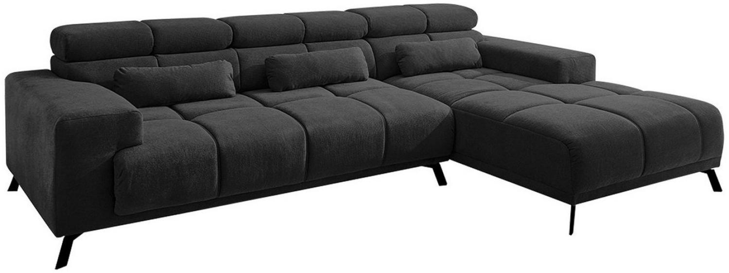 Iwaniccy Ecksofa SPEED, Schwarz, Flachgewebe, BxHxT 285 x 99 x 201 cm, elektrische Sitztiefenverstellung Bild 1