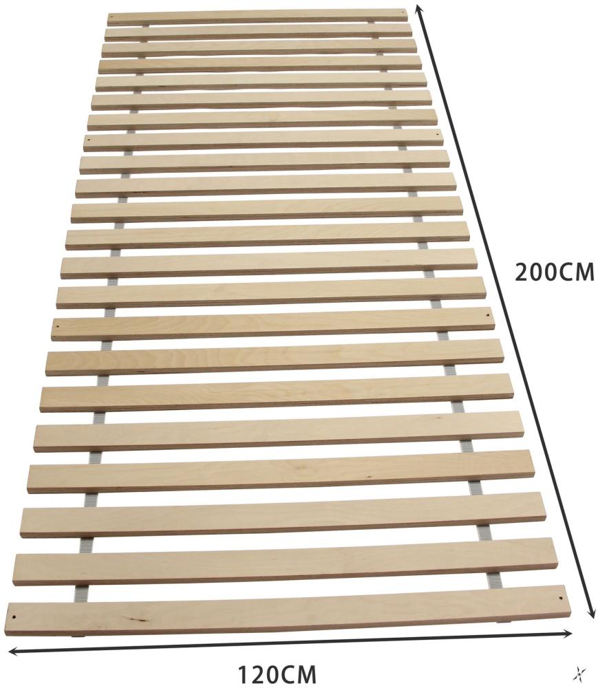 Rollrost Rolllattenrost Bettrost aus Stabile Multiplex Birke mit 450Kg plus Belastung Clamaro 120x200 Bild 1