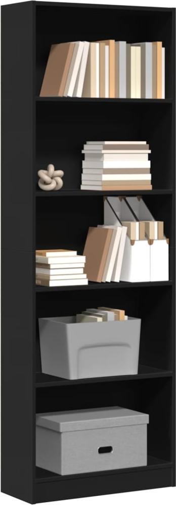 vidaXL Bücherregal Schwarz 60x24x176 cm Holzwerkstoff 857822 Bild 1