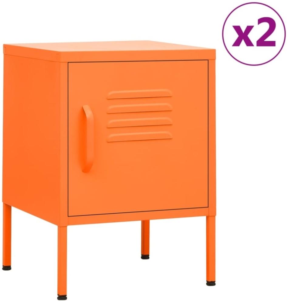 vidaXL Nachttische 2 Stk. Orange 35x35x51 cm Stahl 3095208 Bild 1