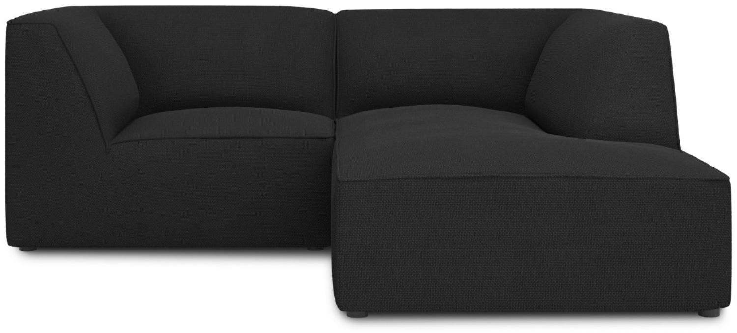 Micadoni 3-Sitzer Modular Ecke rechts Sofa Ruby | Bezug Black | Beinfarbe Black Plastic Bild 1