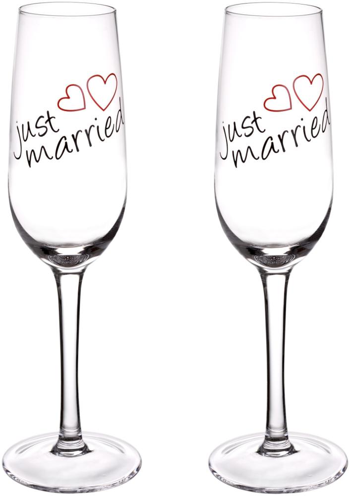 2er Set Sektglas "Just Married" 210 ml Bild 1