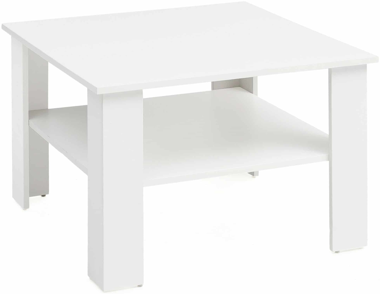 Couchtisch WL5.834 Weiß 60x42x60 cm Design Holztisch mit Ablage Bild 1