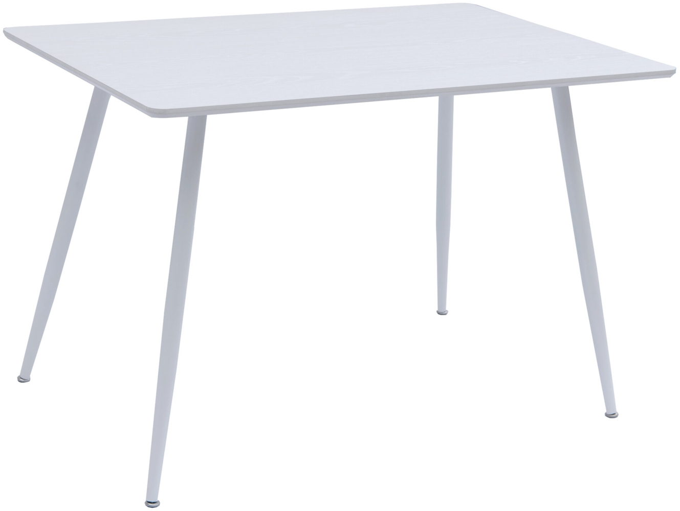 Esstisch Tischplatte mit Holzmaserung Küchentisch Esszimmertisch Speisetisch Tisch Esszimmer Küche 115x75 MDF Metallrahmen Weiß Bild 1