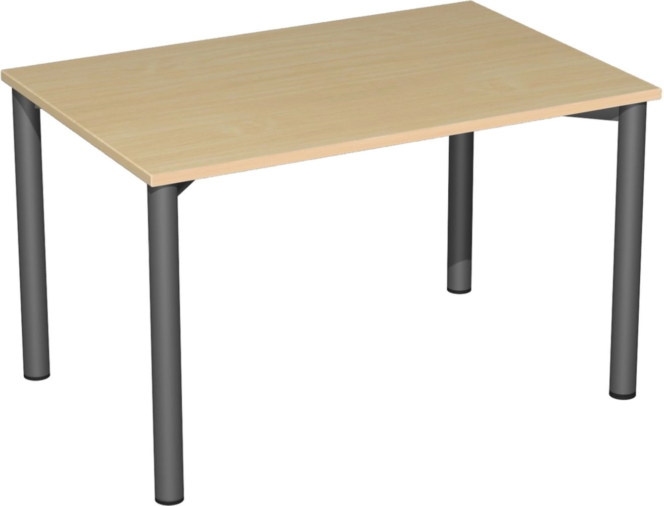 Konferenztisch Rundfuß, 120x80cm, Buche Anthrazit Bild 1