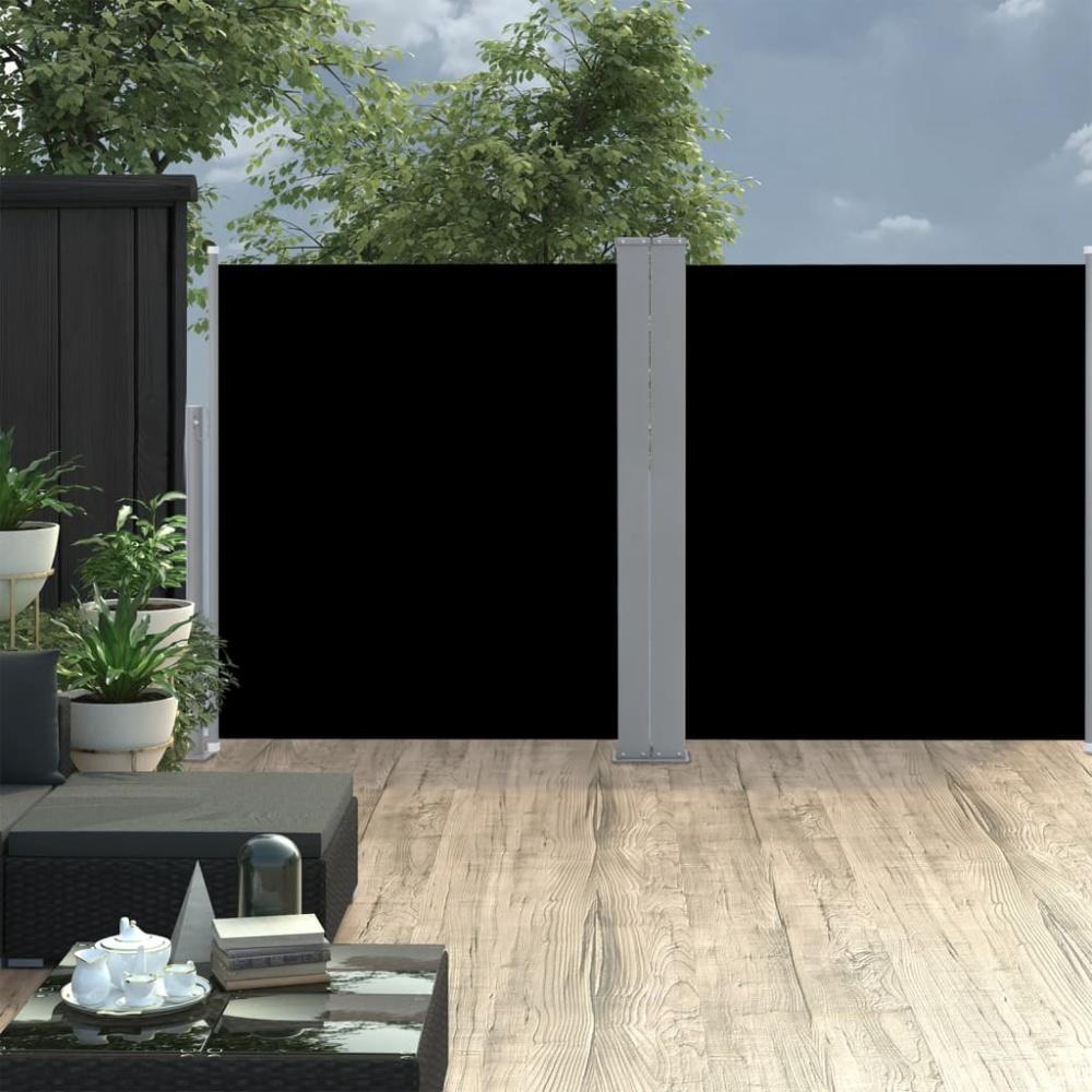 vidaXL Ausziehbare Seitenmarkise Schwarz 140 x 600 cm 48454 Bild 1