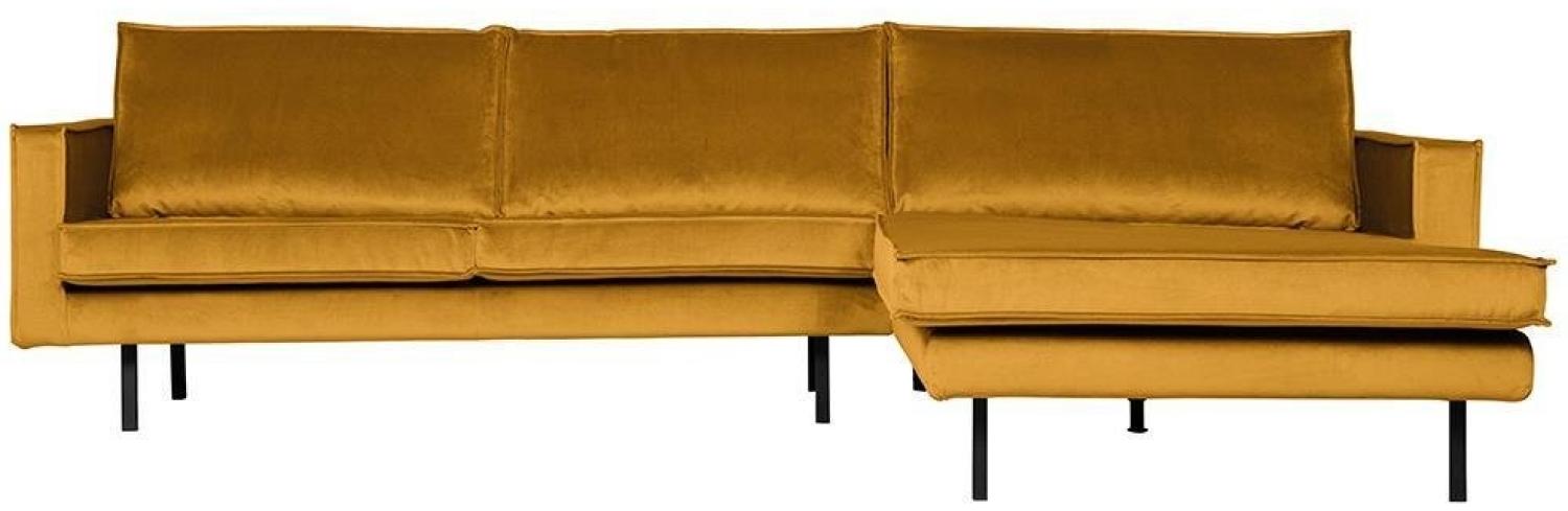 Ecksofa Rodeo Chaiselongue Samt, rechts Ocker Bild 1