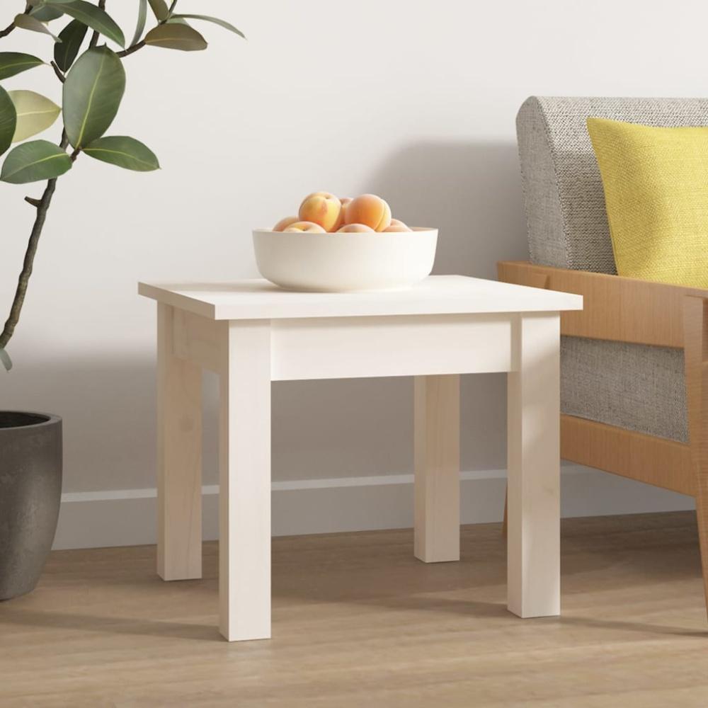 vidaXL Couchtisch Weiß 35x35x30 cm Massivholz Kiefer 814220 Bild 1