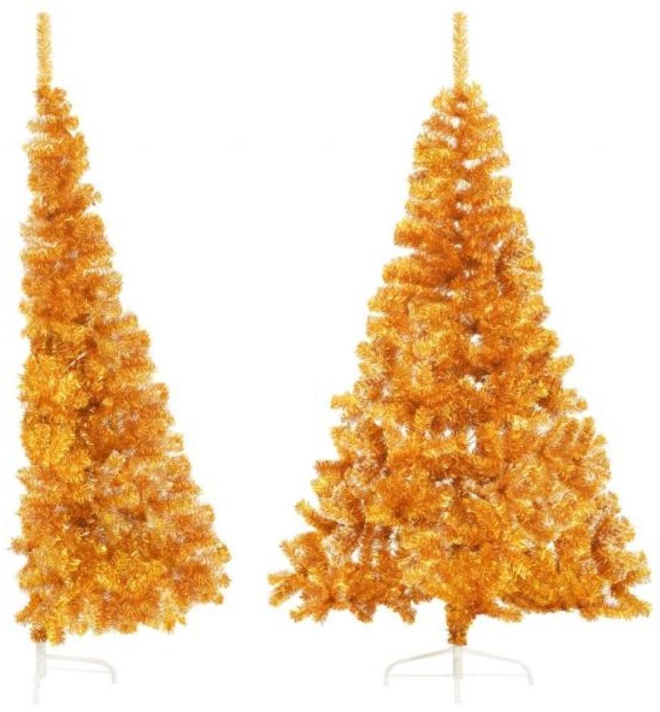 vidaXL Künstlicher Halb-Weihnachtsbaum mit Ständer Gold 240 cm PET 344694 Bild 1