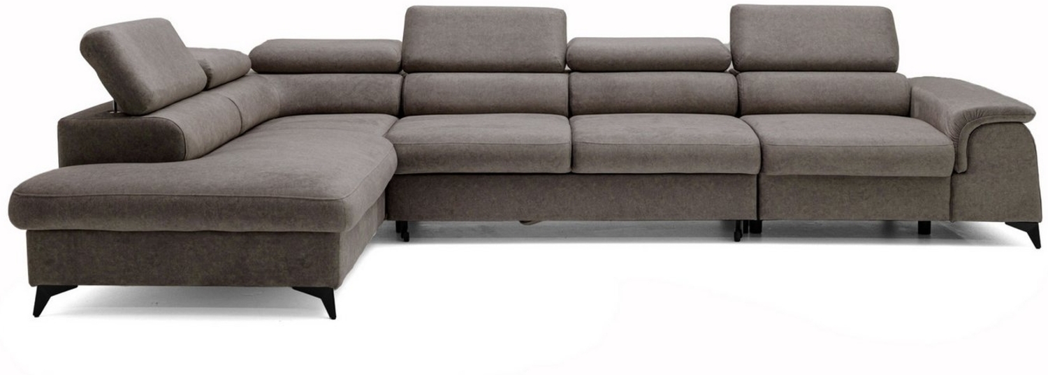 NEXT COLLECTION Ecksofa Plaza Maxi, Modernes Große sofa L-form mit Schlaffunktion und Verstellbare Kopfstützen Metallfüße, elegante einfache Form Bild 1