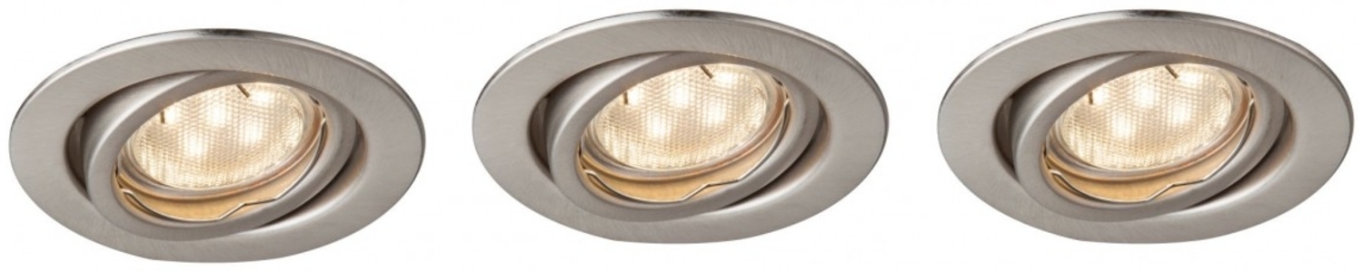 Deckenleuchte, Metall, nickel-matt, Glas, Spots beweglich Bild 1