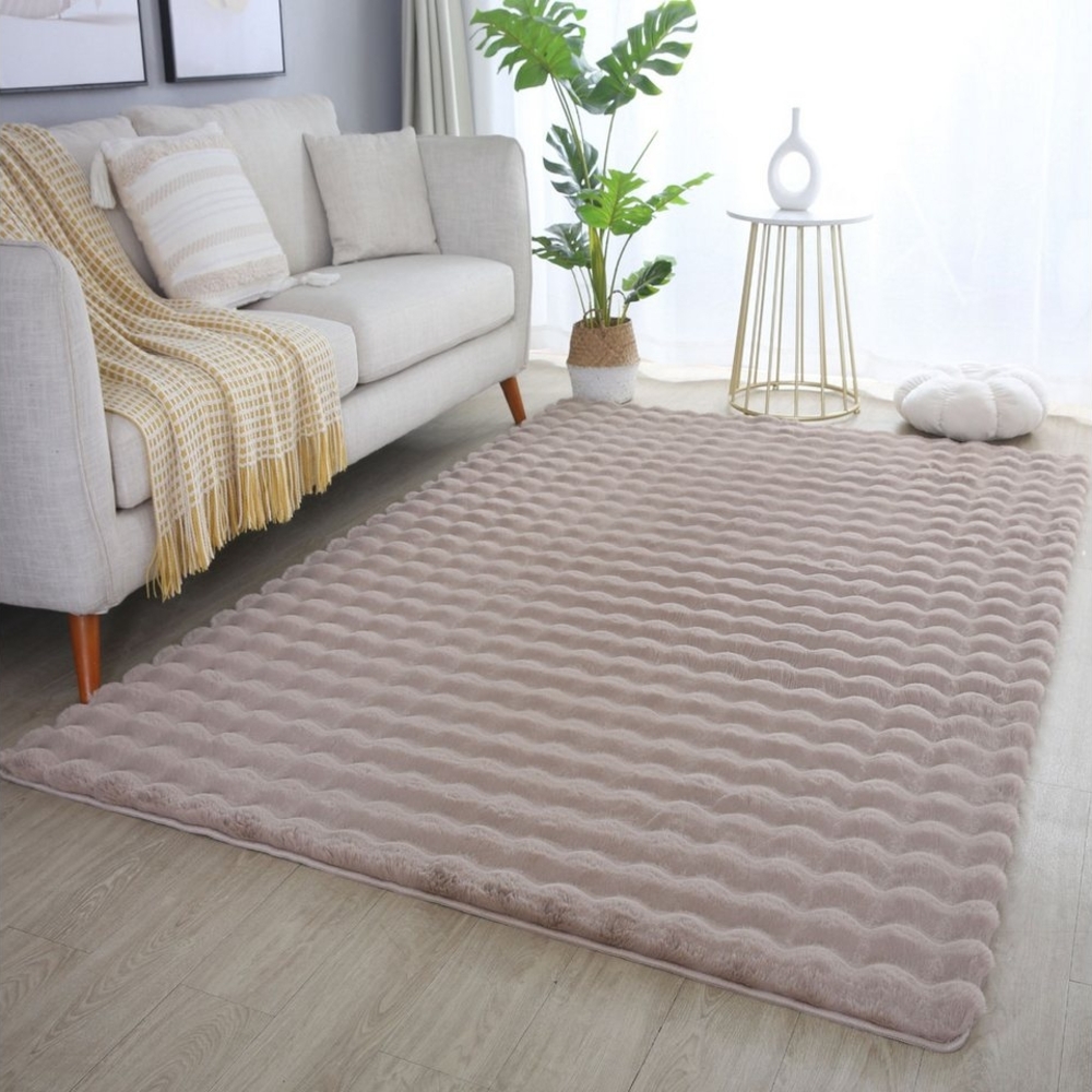 SIMPEX24 Teppich Unicolor - Einfarbig, Läufer, Höhe: 25 mm, Teppich Wohnzimmer Soft Einfarbig 3D Optik Flauschig Plüsch Teppich Bild 1