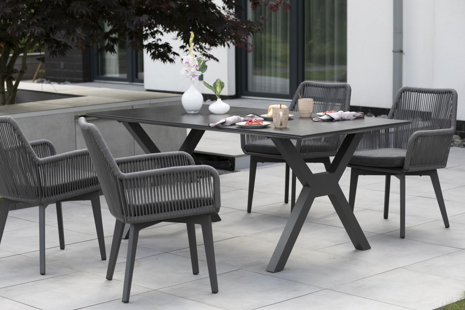 Gartenmöbelset Tisch Granada 200 cm, 4er Set Diningsessel Marbella Bild 1