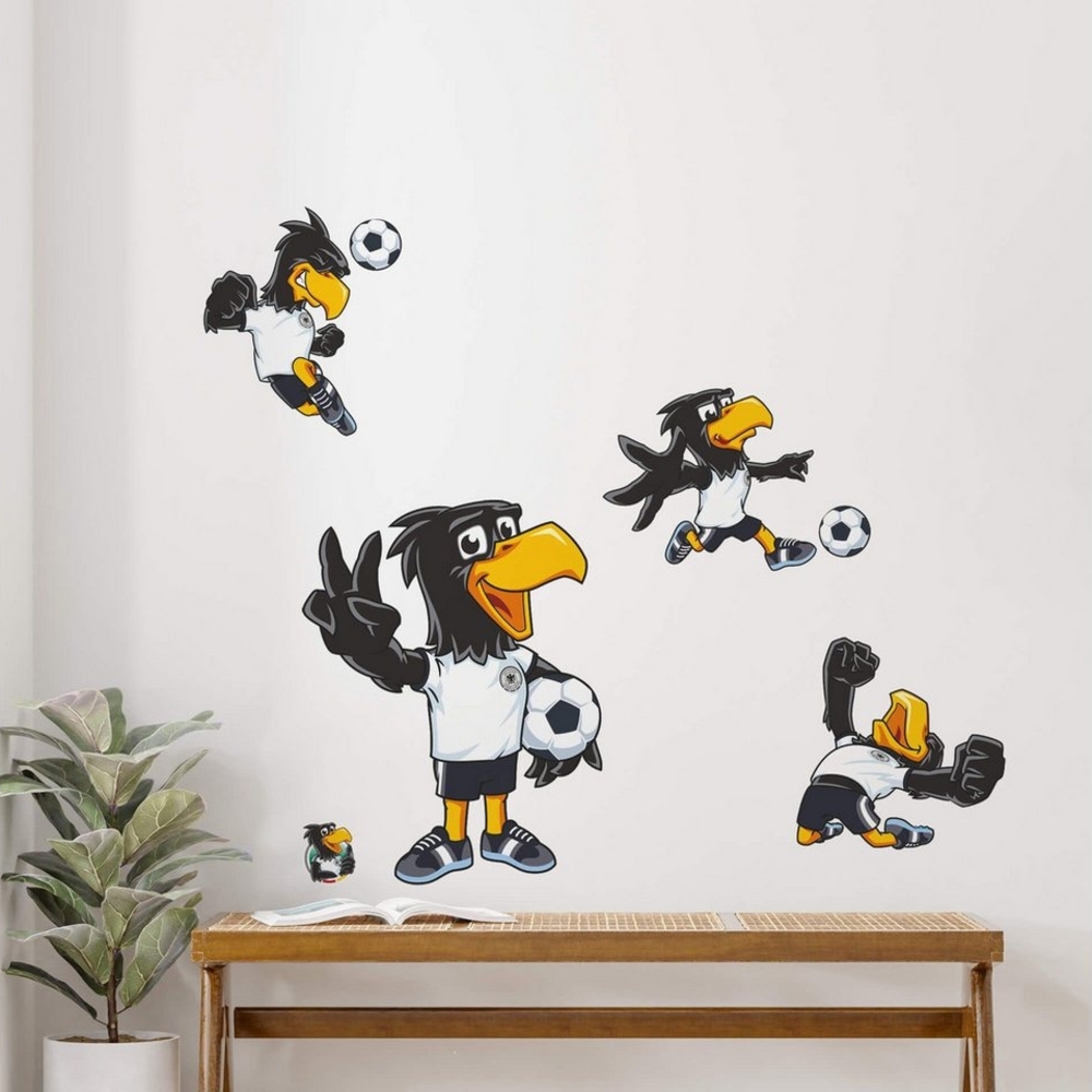 K&L Wall Art Wandsticker Fußball Wandtattoo DFB Maskottchen Paule Kinderzimmer Sticker, selbstklebend, entfernbar, Fanartikel Bild 1
