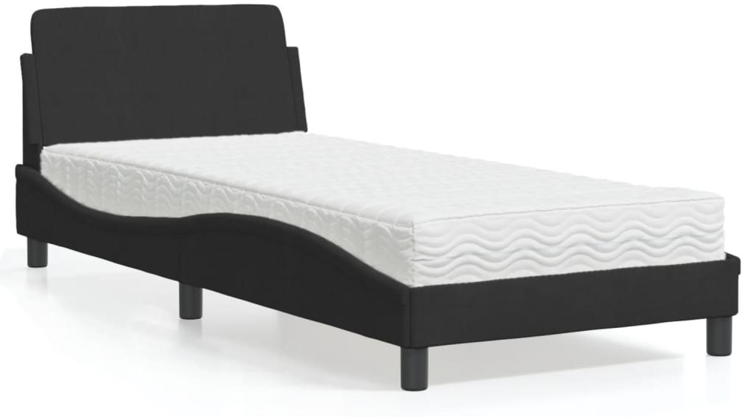 vidaXL Bett mit Matratze Schwarz 90x190 cm Samt 3208313 Bild 1