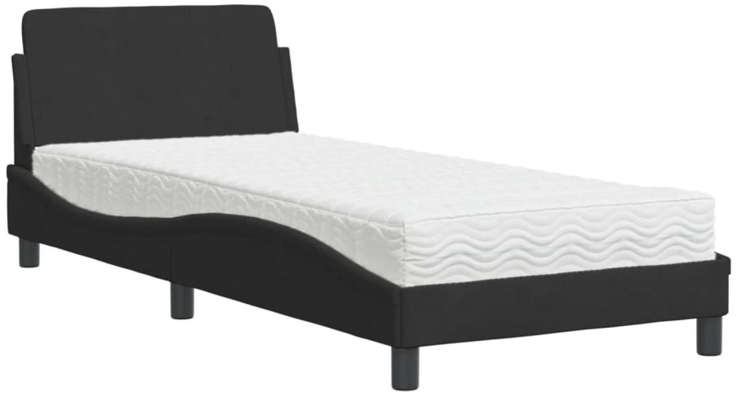 vidaXL Bett mit Matratze "Dover" Schwarz 90x190 cm Samt 3208313 Bild 1