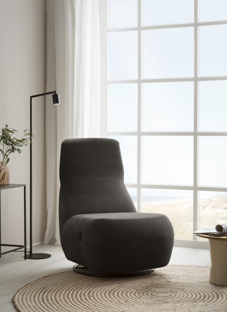 DOMO. collection Sessel 700024, Polstersessel, Drehfunktion, gepolsterte Rückenlehne, Rückenfunktion, Wippfunktion, Hochlehner, Polstergarnitur, 68 x 88 x 67 (BxTxH), grau (espresso) Bild 1