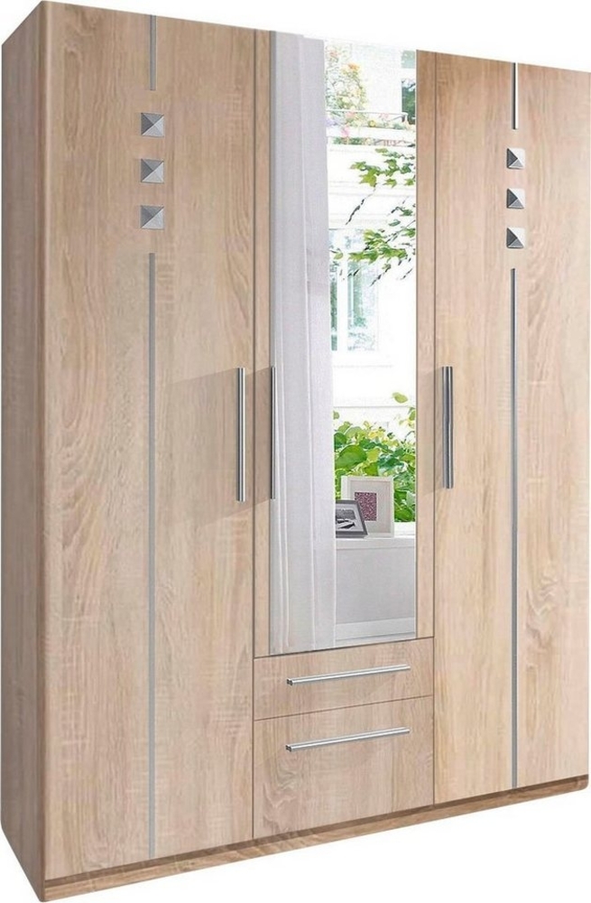 priess Kleiderschrank 1-bis 5-türig, mit silberfarbigen Applikationen Bild 1