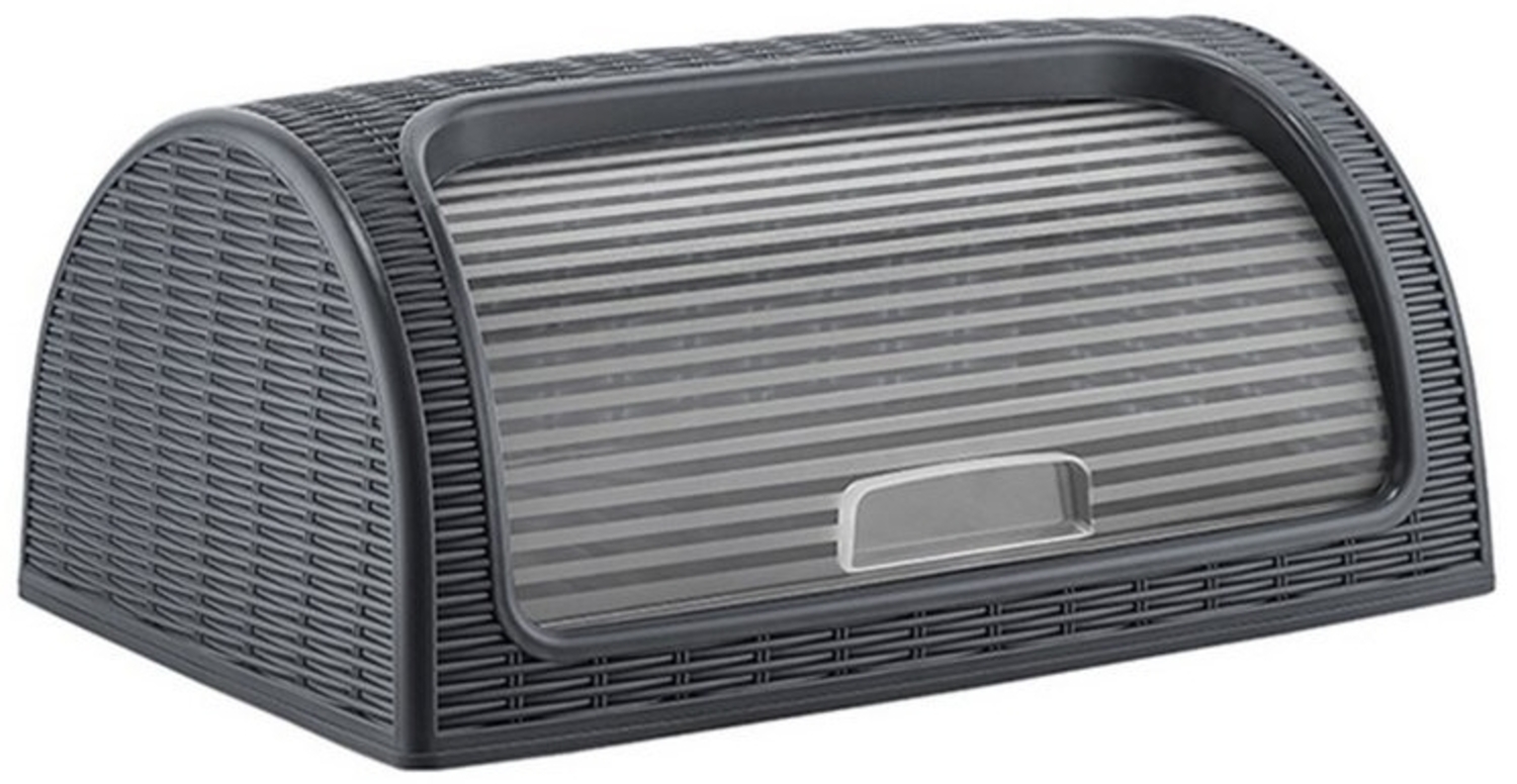 Michelino Brotkasten Brotkasten in Rattanoptik Anthrazit, Kunststoff, (Stück, 1-tlg, 1 Brotkasten), Brotaufbewahrung Brotbox Bild 1