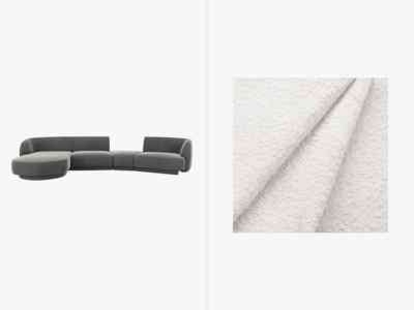 Micadoni Modulares Sofa Links Miley mit Recamiere 4-Sitzer Links Boucle Weiß Bild 1