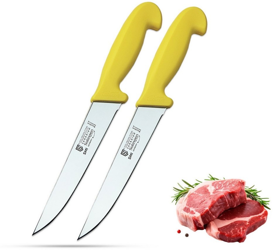 SMI Kochmesser 2-tlg Kochmesser Solingen Metzgermesser Fleischmesser Stechmesser, 7 zoll Bild 1