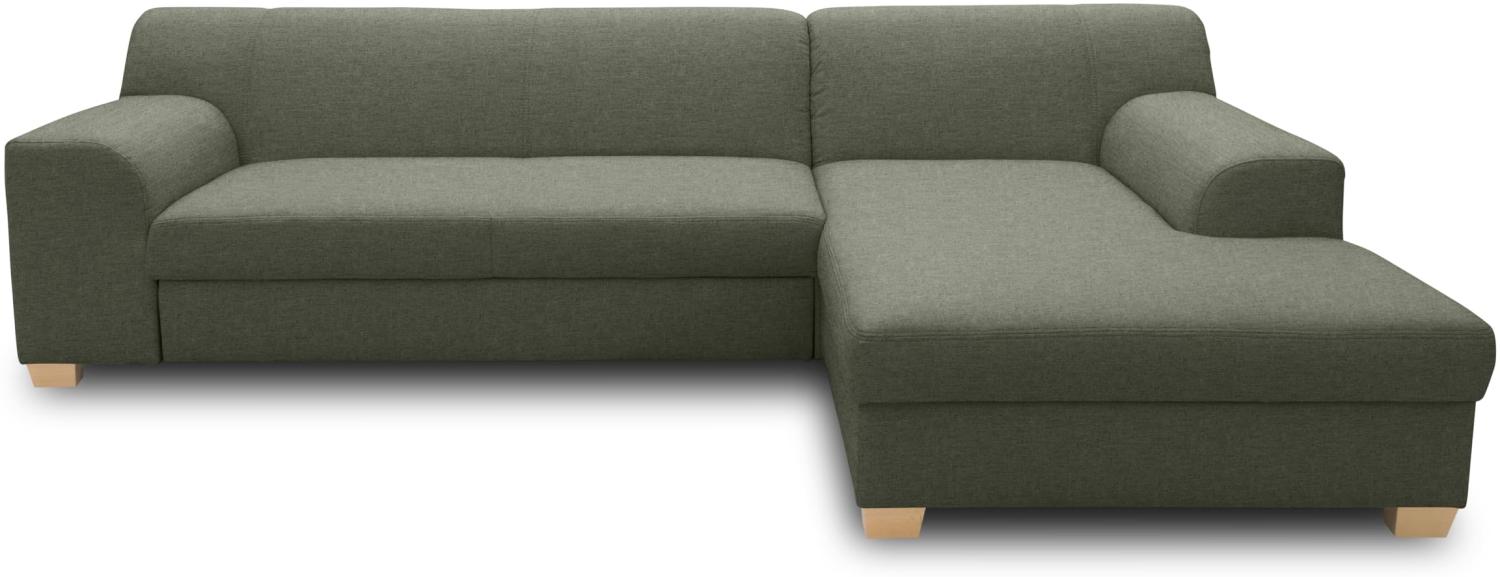 DOMO Collection Ecksofa Tinos, Sofa in L-Form, Eckcouch, Couch Ecke, L-Sofa, 273 x 157 cm in grün Bild 1