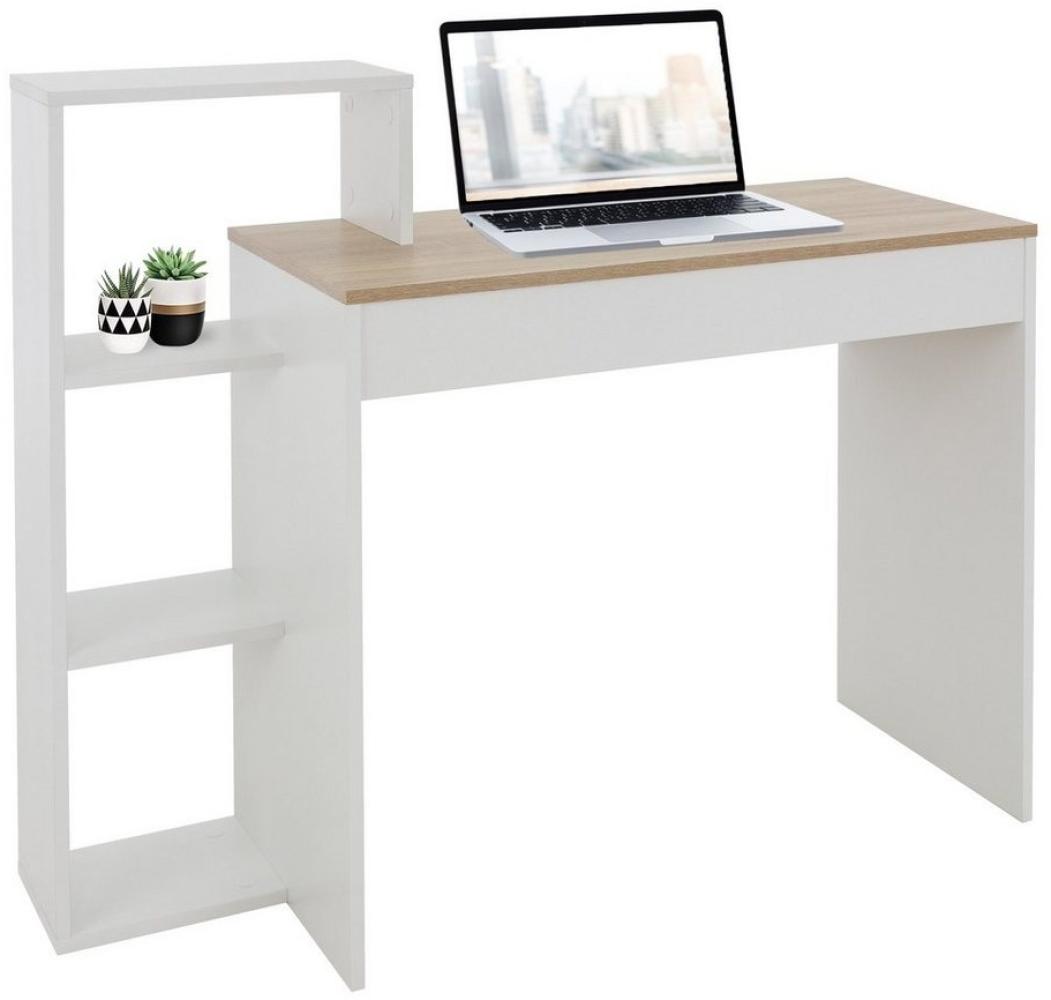 ML-DESIGN Schreibtisch Arbeitstisch mit Regal 3 Einlegeböden 2in1 System für Arbeitszimmer (Komplett-Set), Bürotisch Computertisch PC Tisch Laptoptisch Ablage Regal Homeoffice Bild 1