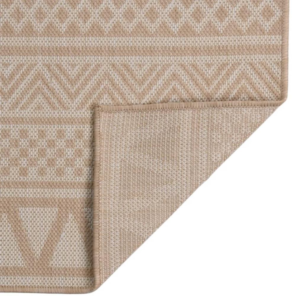 vidaXL Outdoor-Teppich Flachgewebe 160x230 cm Braun Gestreift 340867 Bild 1