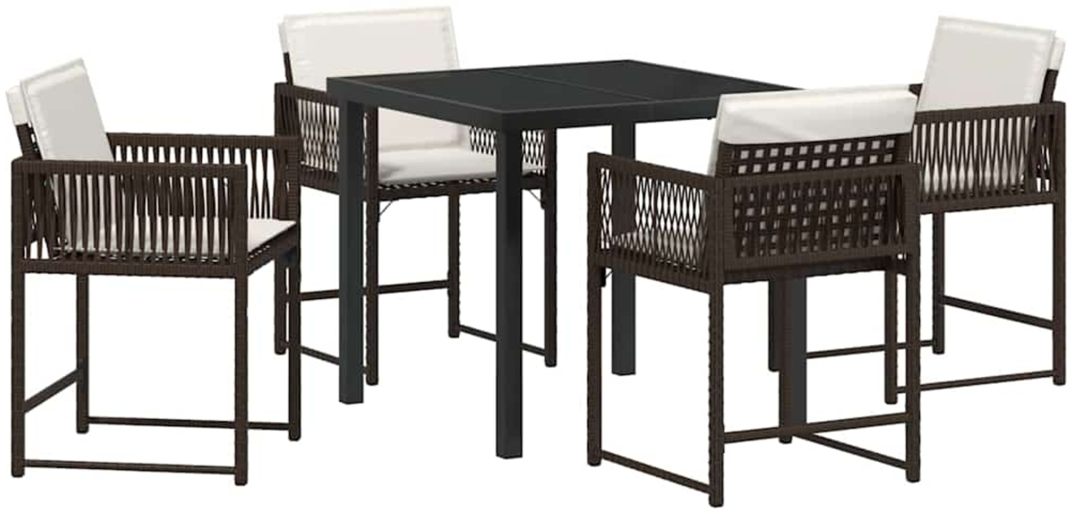 vidaXL Garten Essgruppe 5 pcs Braun Poly-Rattan 3380753 Bild 1