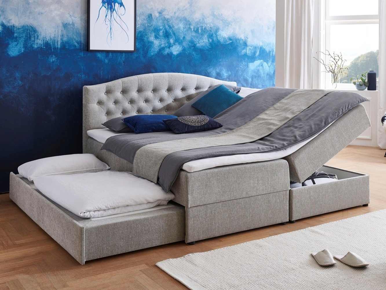 ATLANTIC home collection Boxspringbett Lotte, mit Topper, Bettkasten und Gästebett Bild 1