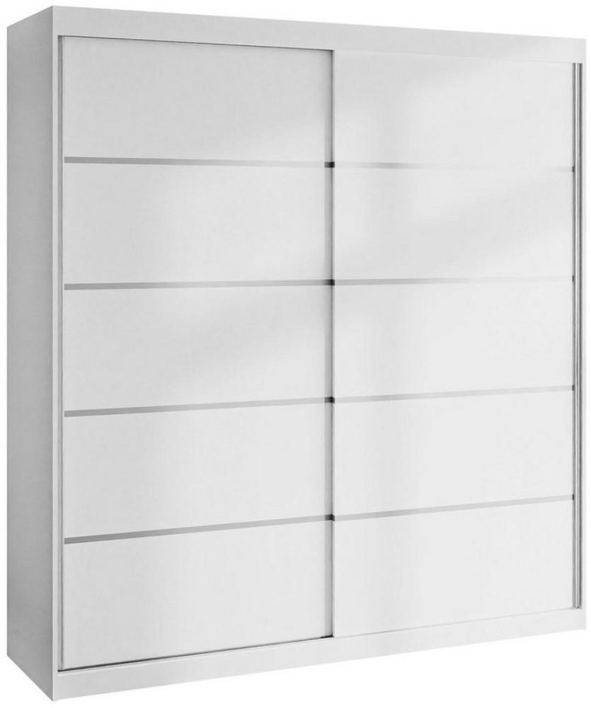 Lookway Kleiderschrank BASTER PLUS 200 cm Schiebetürenschrank Weiß / Weiß Bild 1